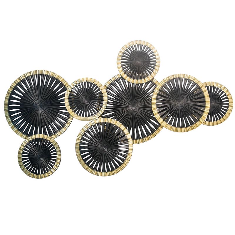 Арт-объект Apollo Black and Gold Wall Plaque Disc gap 8 Золотой Черный в Новосибирске | Loft Concept 