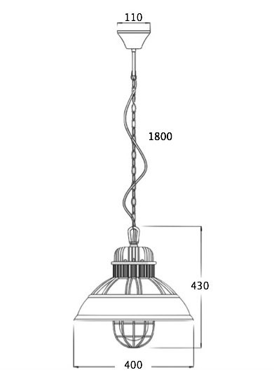 Подвесной светильник Loft Industrial Metal Cage Elder в Новосибирске