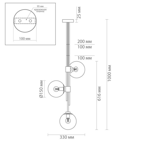 Светильник TRILOGY Ceiling Light Clear glass 100  в Новосибирске