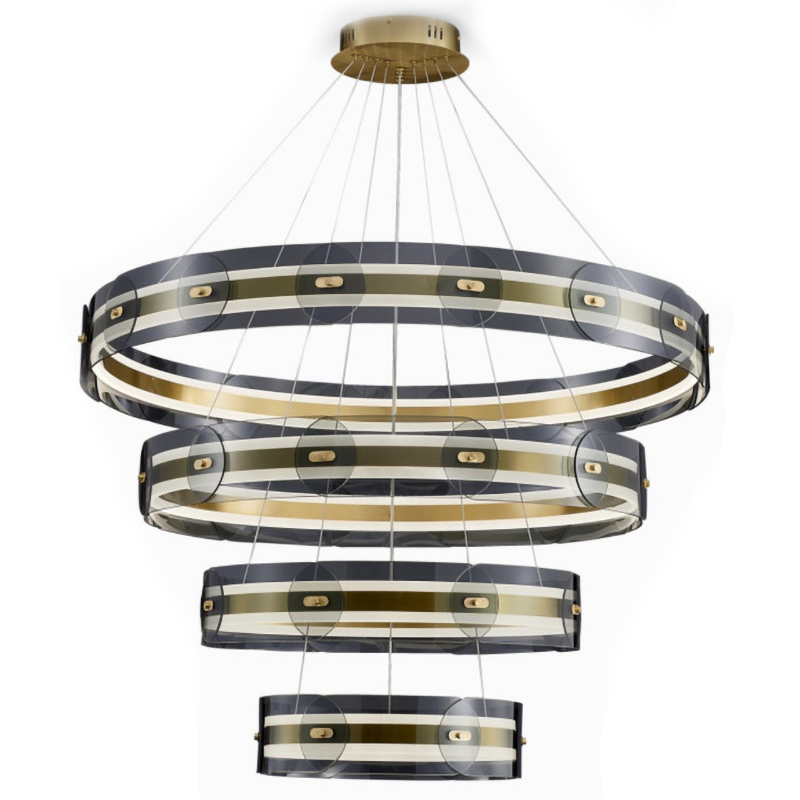 Люстра Gold 3 ring horizontal chandelier Прозрачный Латунь в Новосибирске | Loft Concept 