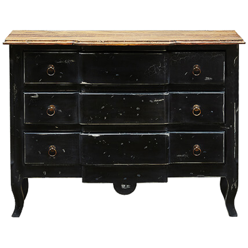 Комод в винтажном стиле Renee Black Vintage Commode Черный Коричневый Винтажный черный в Новосибирске | Loft Concept 