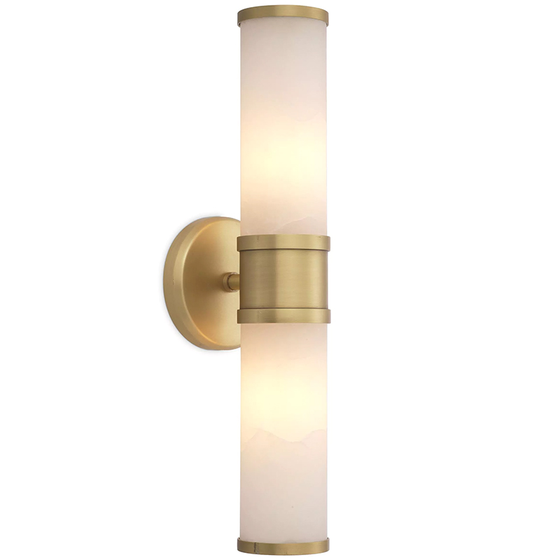 Бра Eichholtz Wall Lamp Claridges Double Латунь Бежевый в Новосибирске | Loft Concept 