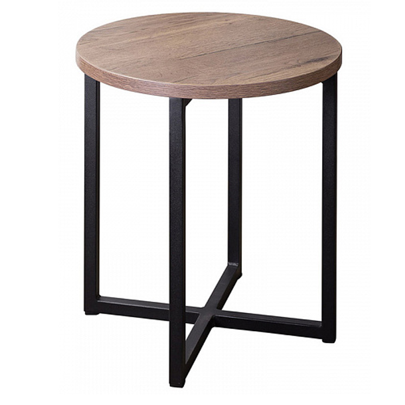 Приставной стол Industrial Oak Heidi Side Table Черный Дерево Табак в Новосибирске | Loft Concept 