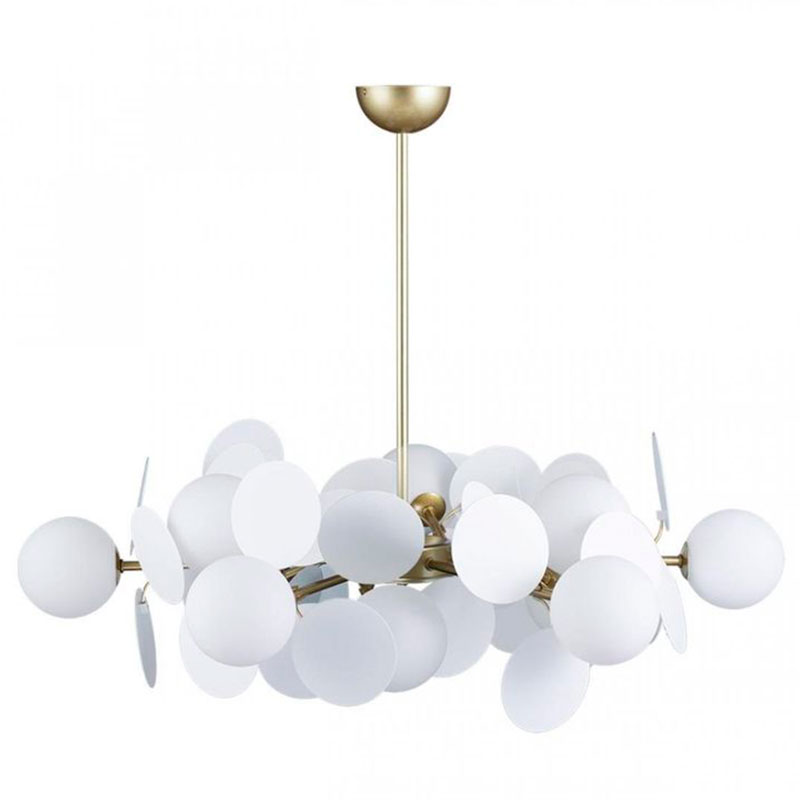 Люстра MATISSE Chandelier White 12 ламп Белый Золотой в Новосибирске | Loft Concept 