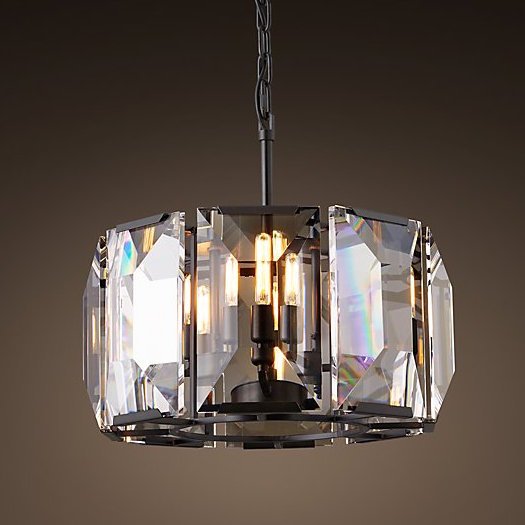 Люстра RH Harlow Crystal Round Chandelier 4 Черный в Новосибирске | Loft Concept 