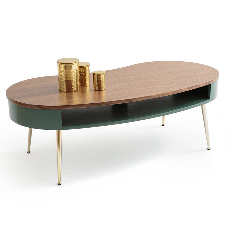 Кофейный стол Torborg Coffee Table Орех Изумрудный Золотой в Новосибирске | Loft Concept 