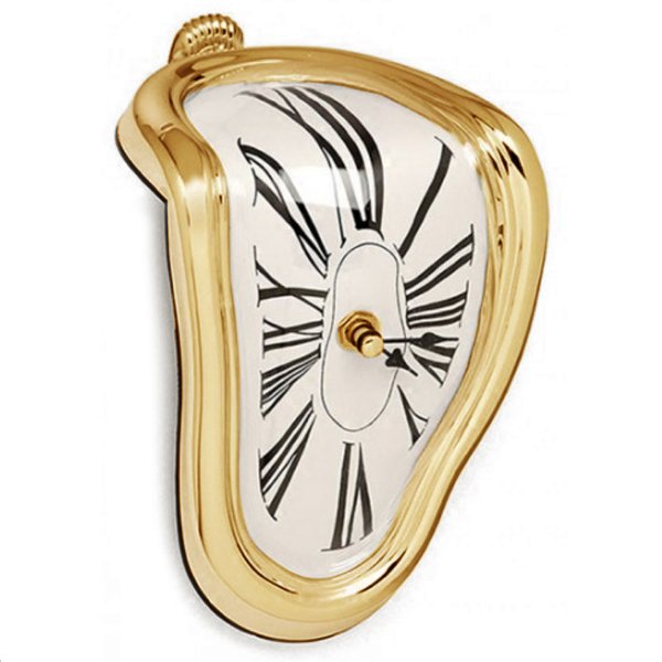 Часы Salvador Dali Soft Clock Gold Золотой Черный в Новосибирске | Loft Concept 