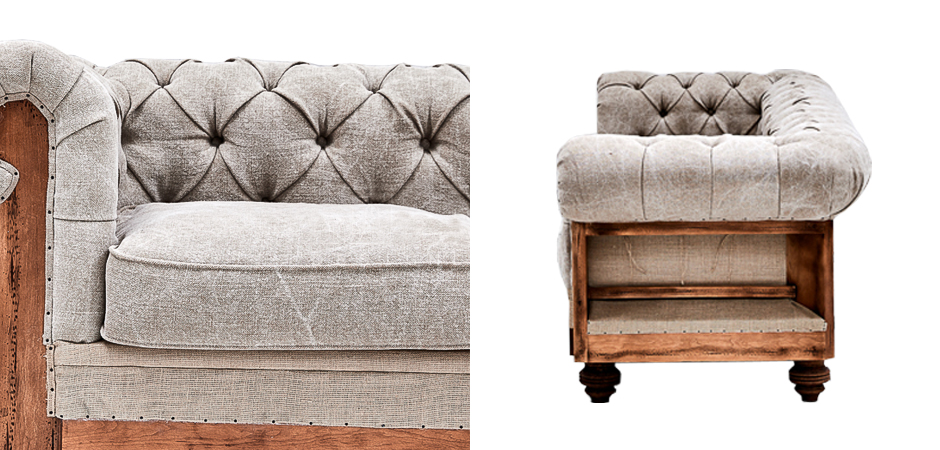 Диван Deconstructed Chesterfield Sofa Triple Gray - фото №1