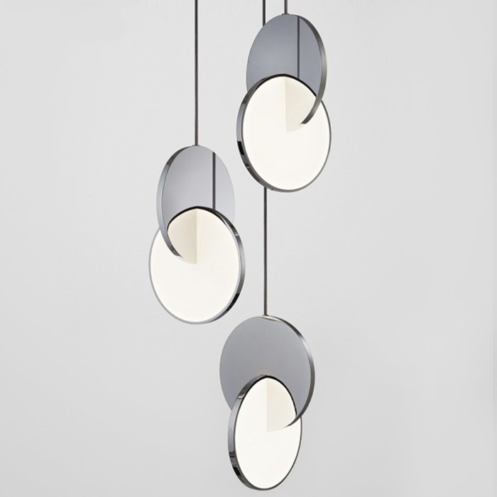 Подвесной светильник Eclipse Pendant Light Хром Белый в Новосибирске | Loft Concept 