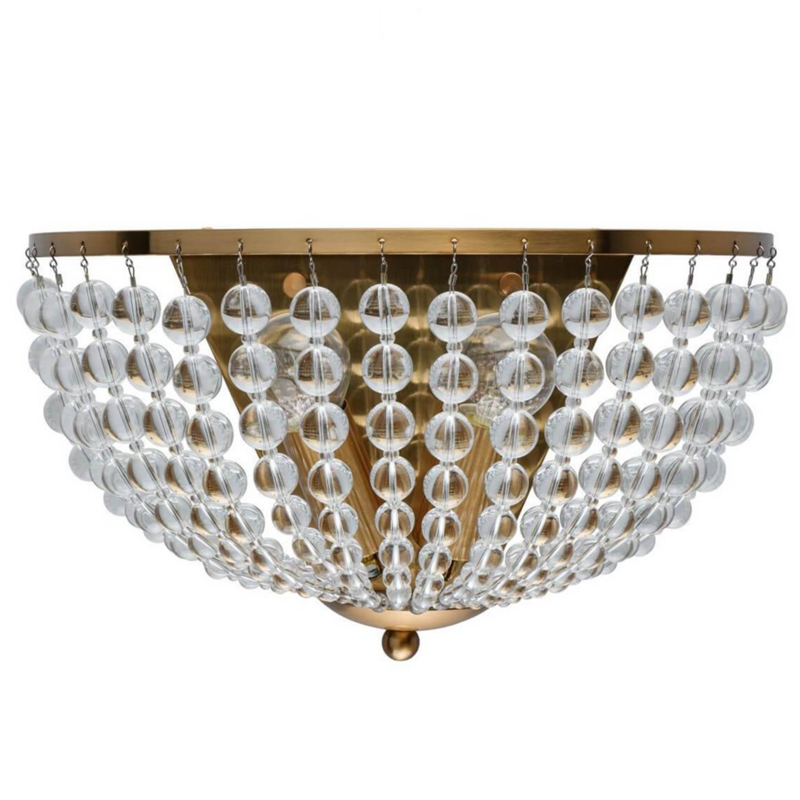 Бра Virginia Clear Beads Wall Lamp Gold Золотой Прозрачное Стекло в Новосибирске | Loft Concept 