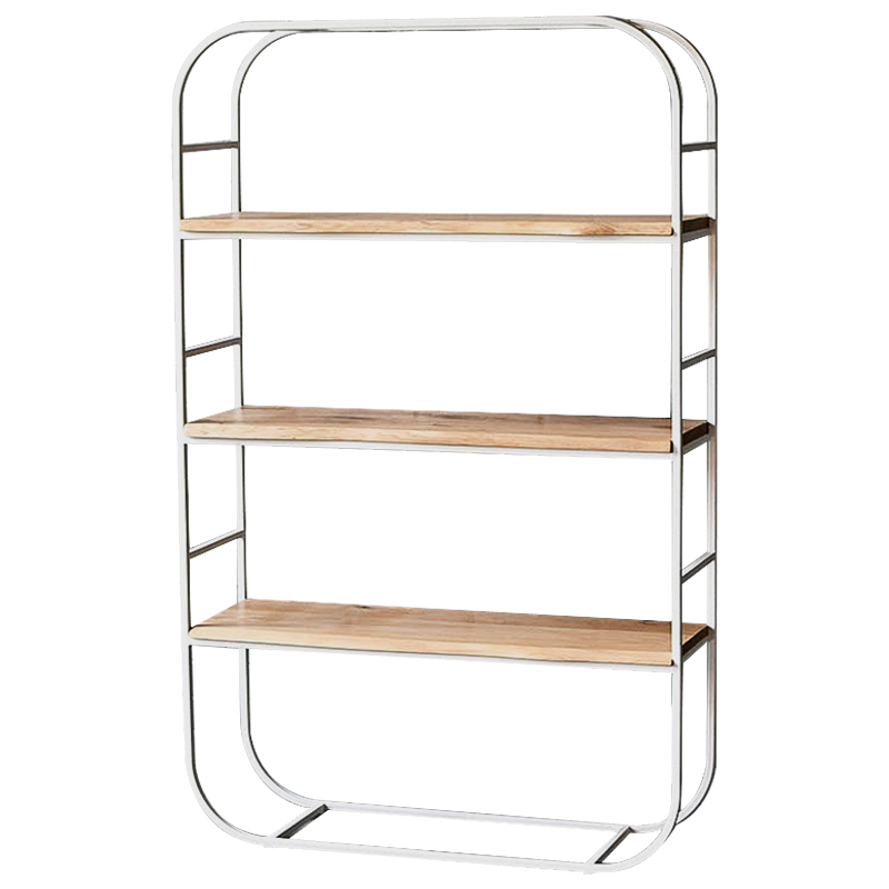 Стеллаж Fulton Industrial Metal Rust Rack Древесина Белый в Новосибирске | Loft Concept 