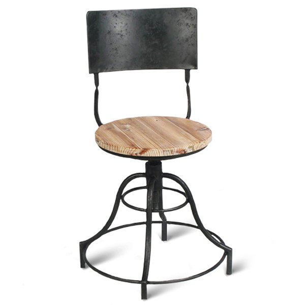 Барный стул Industrial Barstool Vintage Black Винтажный черный Коричневый в Новосибирске | Loft Concept 