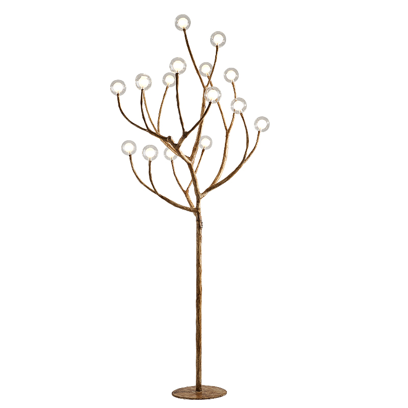 Торшер Tree branch Floor lamp Коричневый Белый в Новосибирске | Loft Concept 