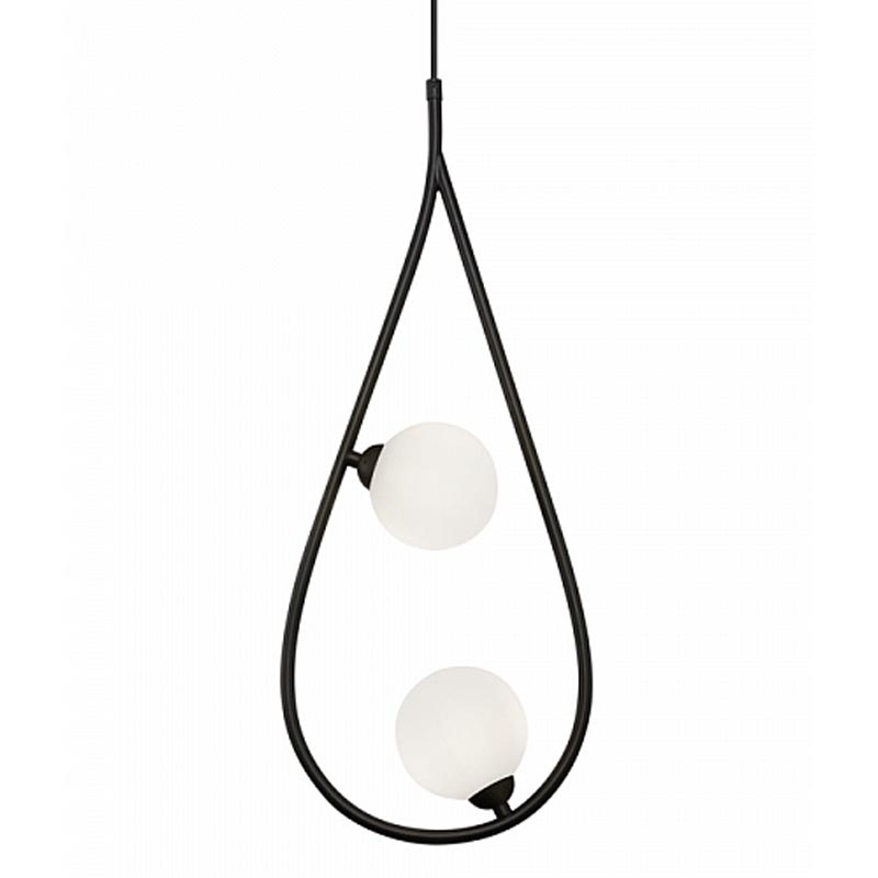 Люстра Marcan 2 Ball Chandelier Black Черный Белый в Новосибирске | Loft Concept 