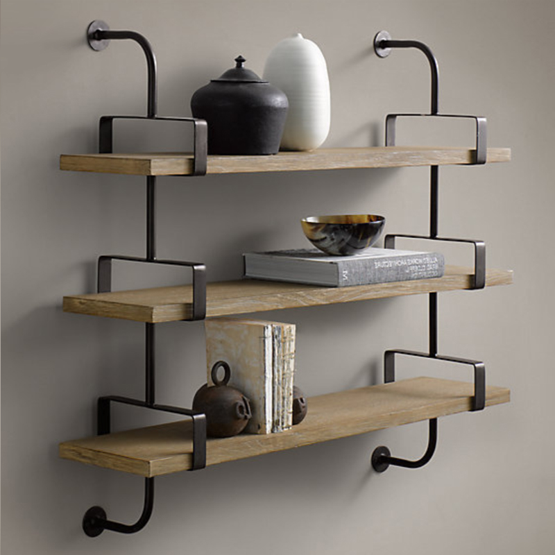 Полка из Дуба RH SHELVING & LEDGES 105 см Графит в Новосибирске | Loft Concept 