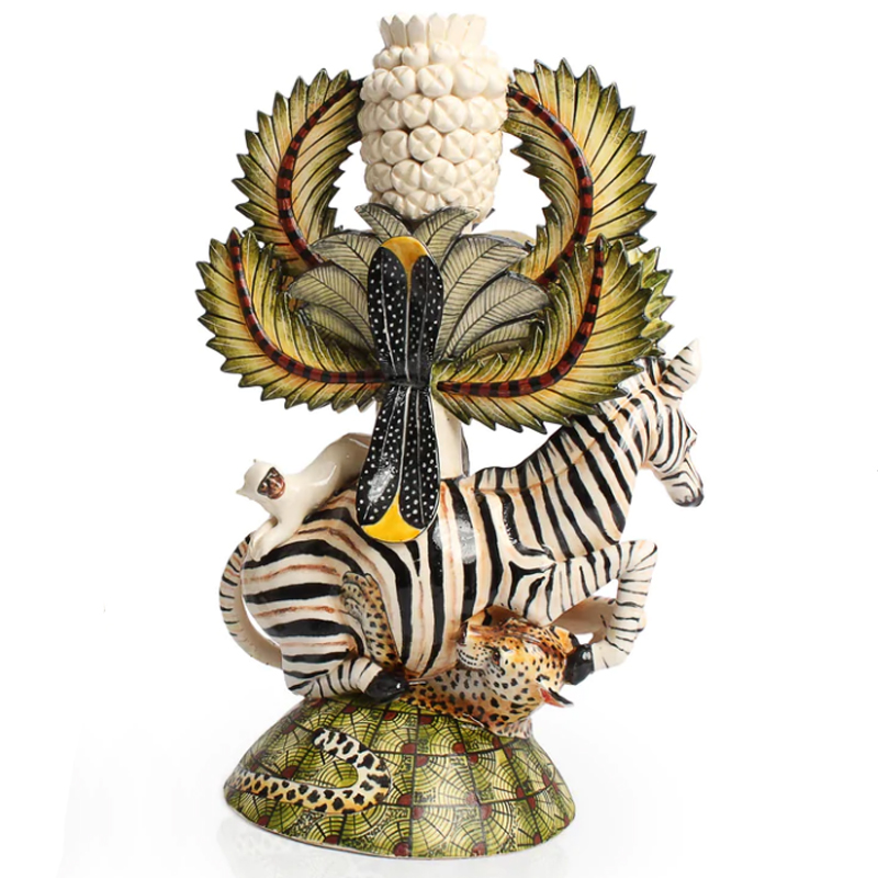 Подсвечник Зебры Zebra and Leopard Candle Holders Зеленый в Новосибирске | Loft Concept 