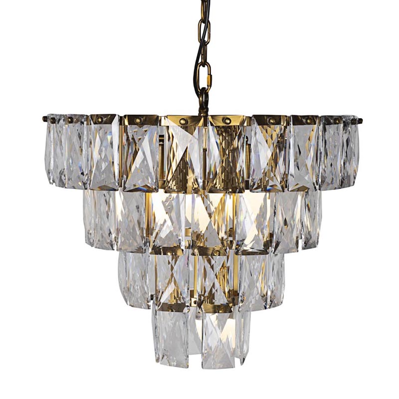 Люстра Tiers Crystal Light Chandelier brass 7 Латунь в Новосибирске | Loft Concept 