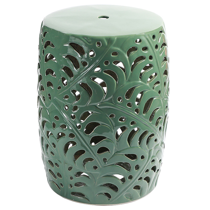 Керамический табурет Green Leaves Ceramic Stool Зеленый шалфей в Новосибирске | Loft Concept 