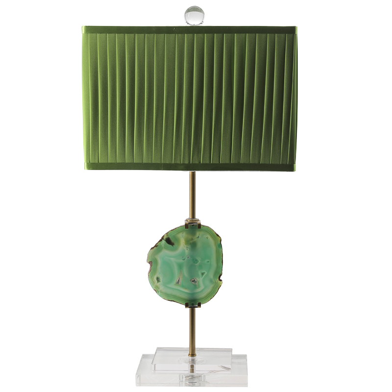 Настольная лампа Green Agate Design Table Lamp Зеленый Латунь Прозрачное Стекло в Новосибирске | Loft Concept 