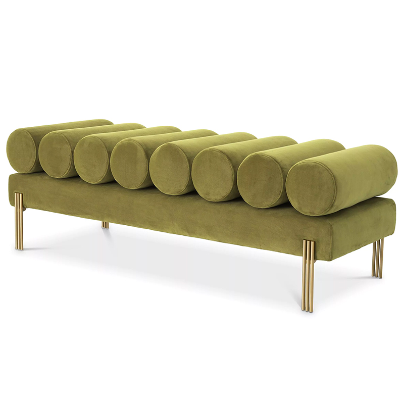 Банкетка Eichholtz Bench Oxley Green Зеленый Латунь в Новосибирске | Loft Concept 