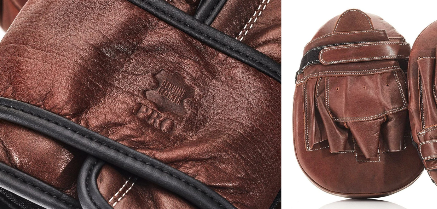 Винтажный набор перчаток для бокса и фитнеса LEATHER BOXING GLOVE СЕТ из 2-х  - фото №1