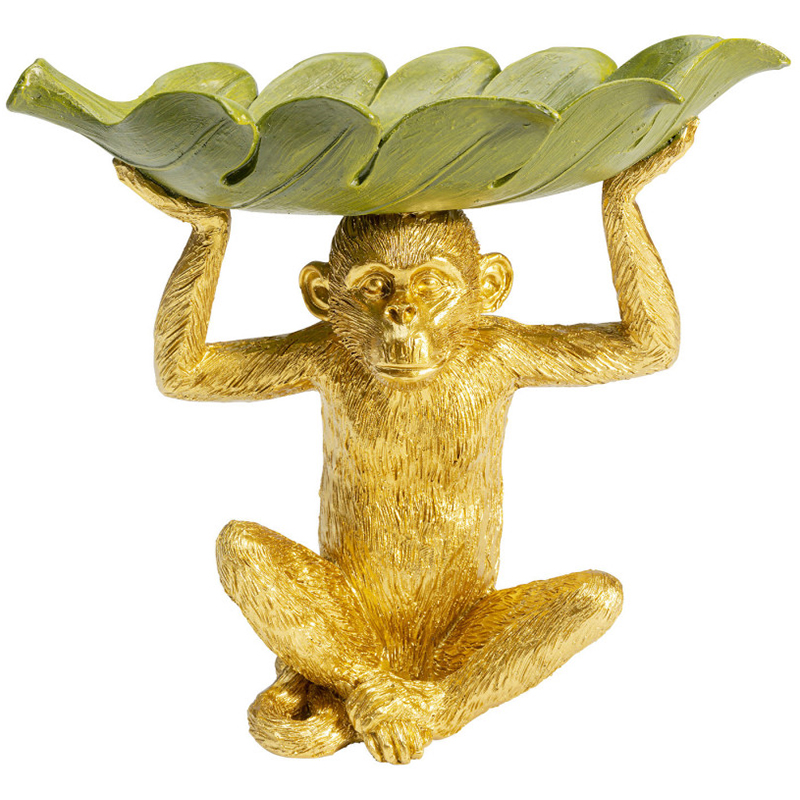 Конфетница Golden Monkey holding a leaf Зеленый Золотой в Новосибирске | Loft Concept 