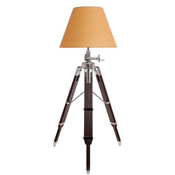 Напольная лампа Tripod Floor Lamp Бежево-серый Коричневый в Новосибирске | Loft Concept 