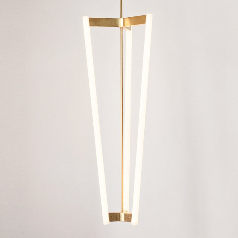 Люстра Michael Anastassiades TUBE CHANDELIER Латунь Белый в Новосибирске | Loft Concept 