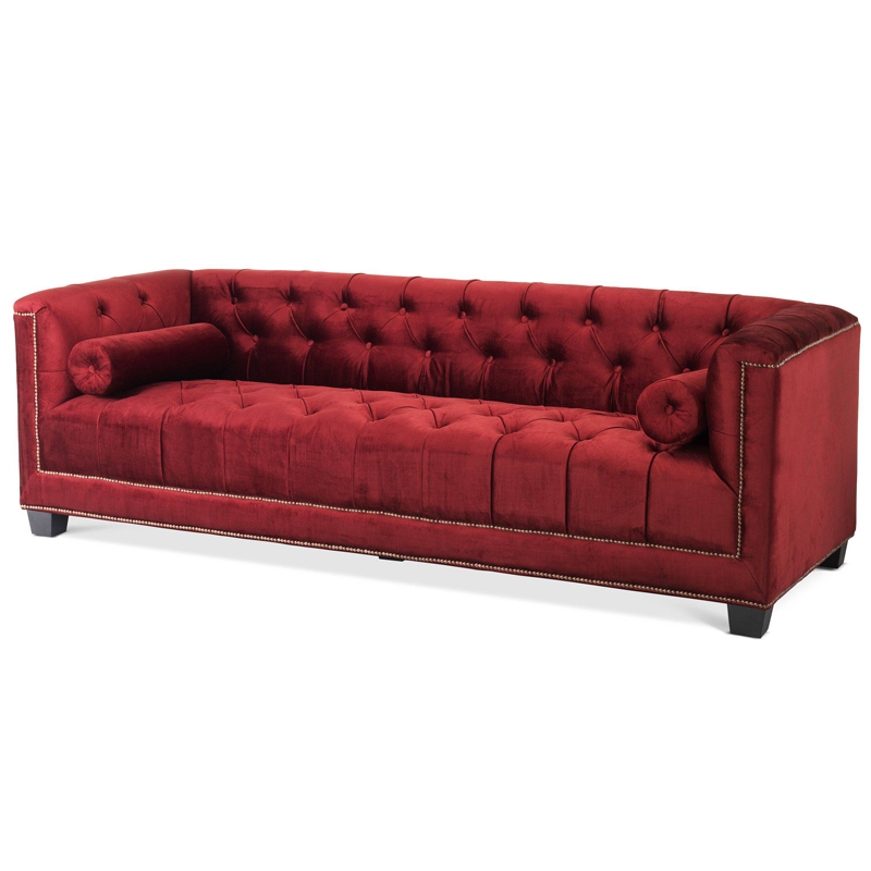 Диван Eichholtz Sofa Paolo red Красный Черный Коричневый в Новосибирске | Loft Concept 