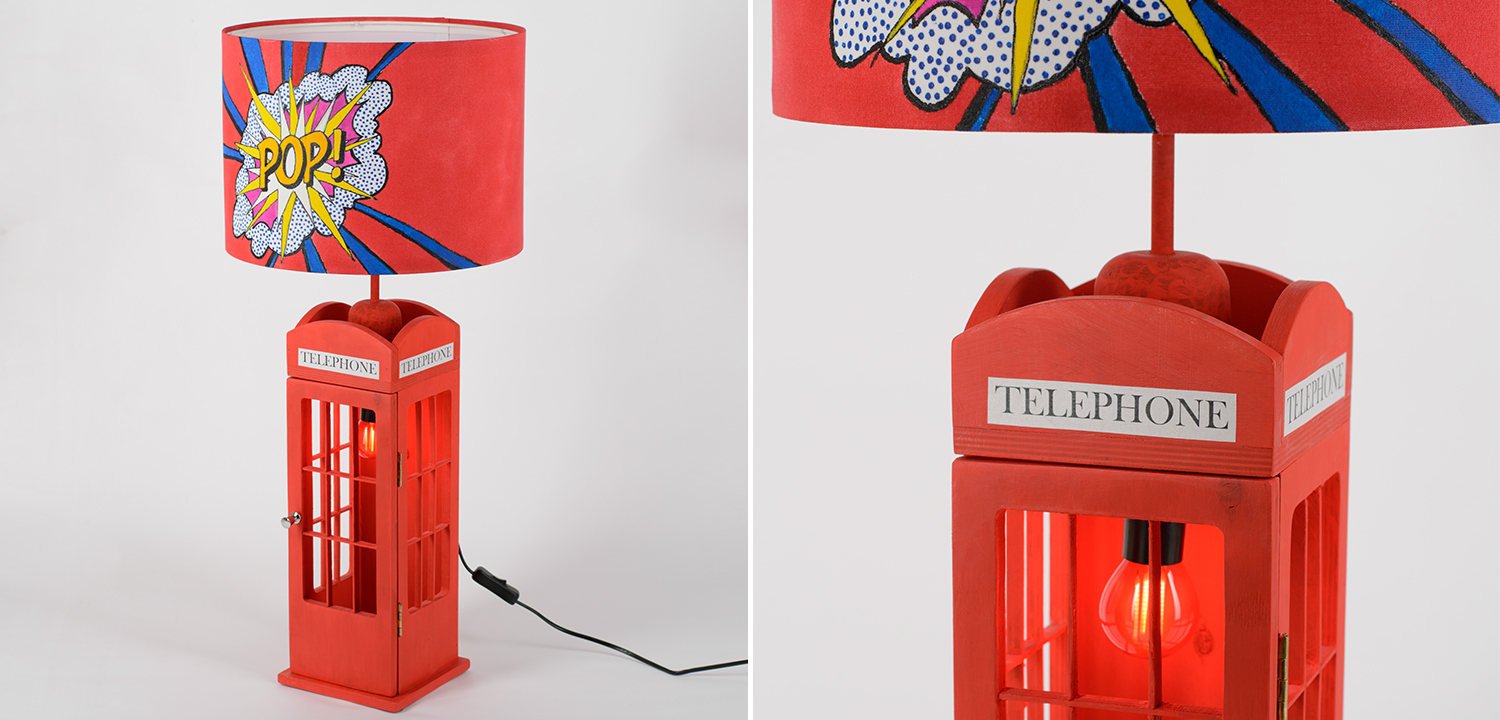 Настольная лампа Red Phone Booth Pop Lamp - фото №1