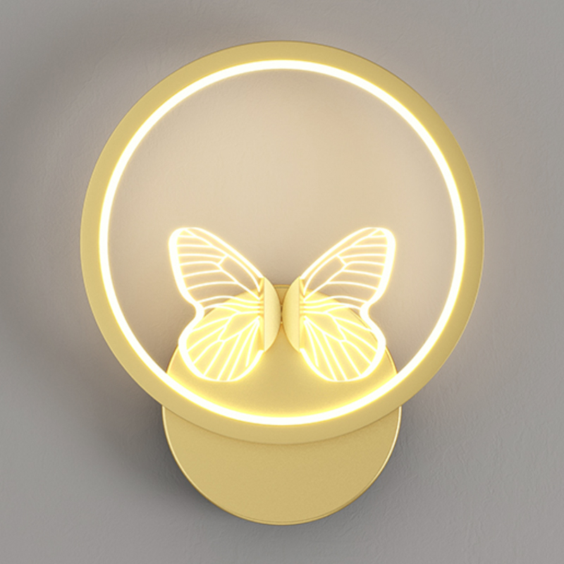 Бра Butterfly Gold Circle Wall Lamp Прозрачный Золотой в Новосибирске | Loft Concept 