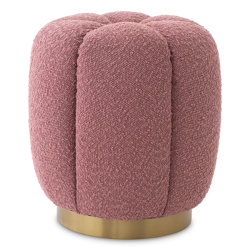 Пуф Eichholtz Stool Orchanic Boucle Rose Дымчатая Роза Латунь в Новосибирске | Loft Concept 