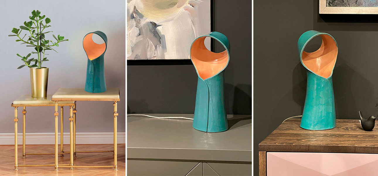 Настольная лампа  NUN зелёная - фото