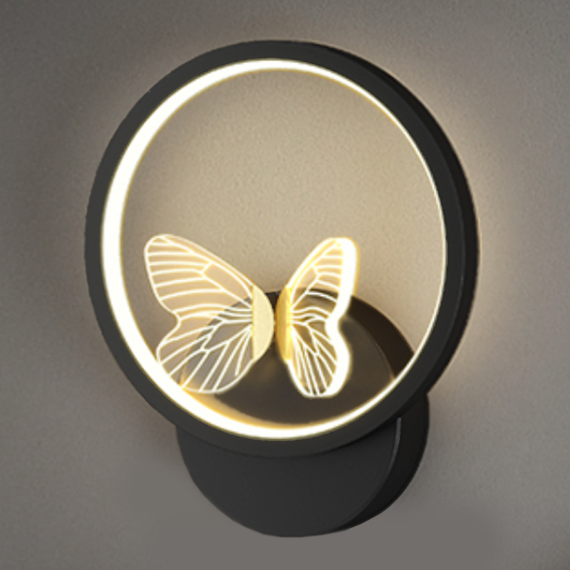 Бра Butterfly Black Circle Wall Lamp Прозрачный Черный в Новосибирске | Loft Concept 