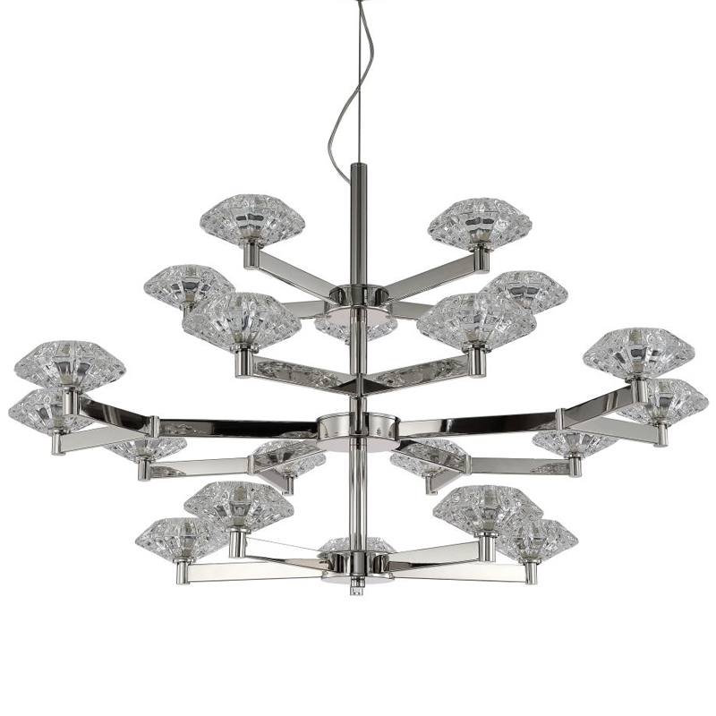 Люстра Yerker Chandelier Nickel 20 Никель Прозрачный в Новосибирске | Loft Concept 