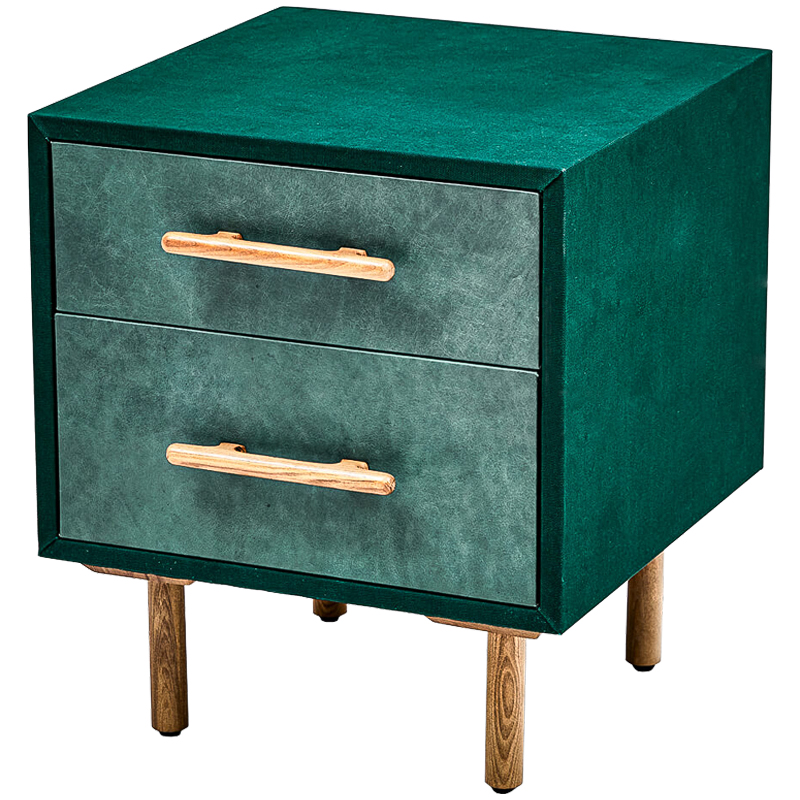 Тумба Smoky Green Nightstand Изумрудный Древесина в Новосибирске | Loft Concept 