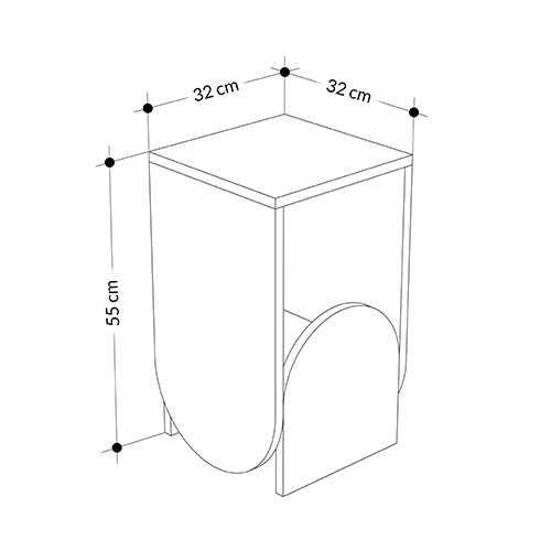 Стол приставной с овальными элементами бело-бежевого цвета NUN SIDE TABLE WHITE LIGHT MOCHA в Новосибирске