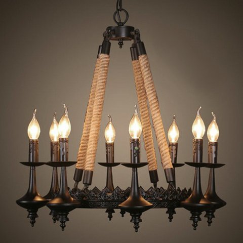 Люстра 8-Light Rustic Chandelier Черный в Новосибирске | Loft Concept 