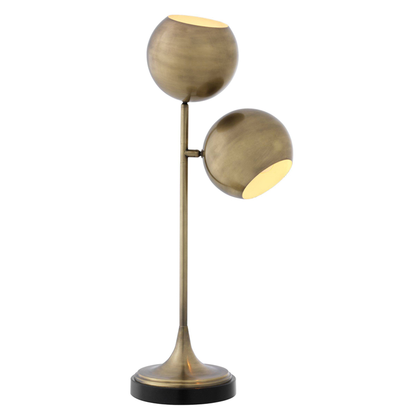 Настольная лампа Eichholtz Table Lamp Compton brass Латунь Античная полированная Черный в Новосибирске | Loft Concept 