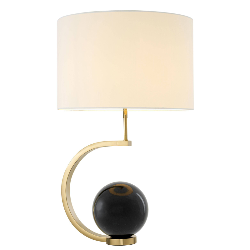 Настольная лампа Eichholtz Table Lamp Luigi Black marble Белый Глянцевое золото Черный Мрамор Nero в Новосибирске | Loft Concept 