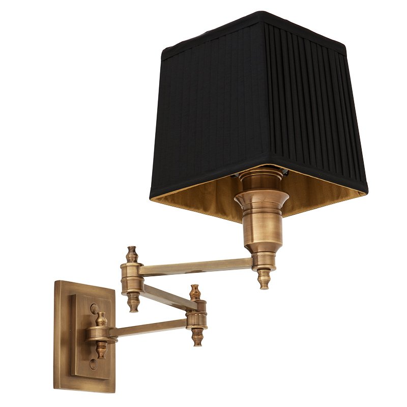 Бра Wall Lamp Lexington Swing Brass+Black Латунь Античная полированная Черный в Новосибирске | Loft Concept 