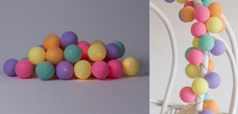 Гирлянда хлопковые фонарики Сotton Ball Ice Cream - Loft-Concept в Новосибирске