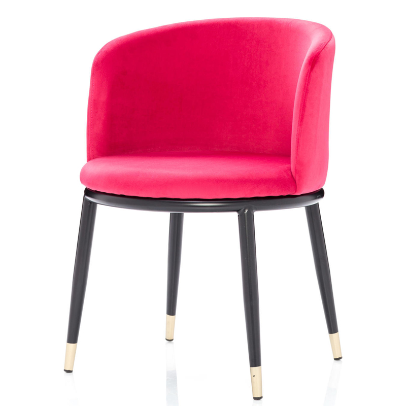 Стул Dining Chair Foucault Crimson Малиновый (Crimson) Черный Золотой в Новосибирске | Loft Concept 