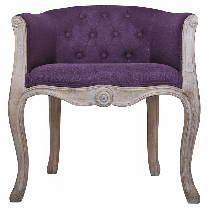 Кресло низкое в стиле прованс Louis French Armchair purple flax Фиолетовый Бежево-серый в Новосибирске | Loft Concept 