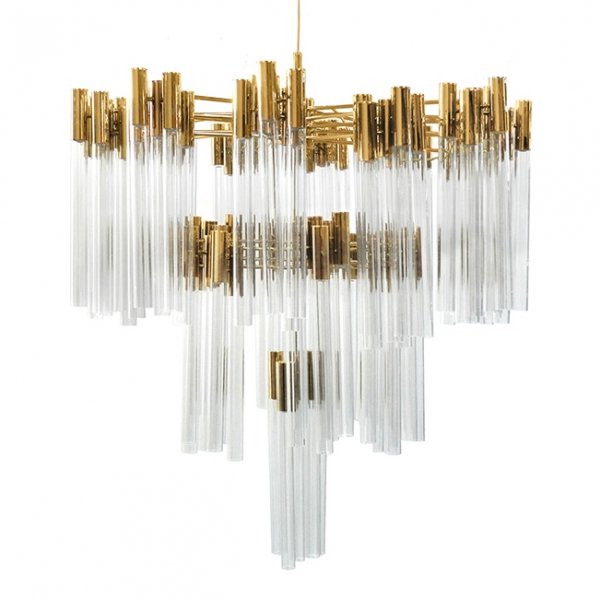 Люстра Contemporary chandelier crystal brass Глянцевое золото Прозрачное Стекло в Новосибирске | Loft Concept 