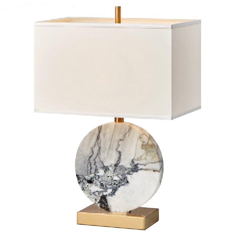 Настольная лампа Lua Grande Table Lamp gray marble Белый Серый Латунь в Новосибирске | Loft Concept 