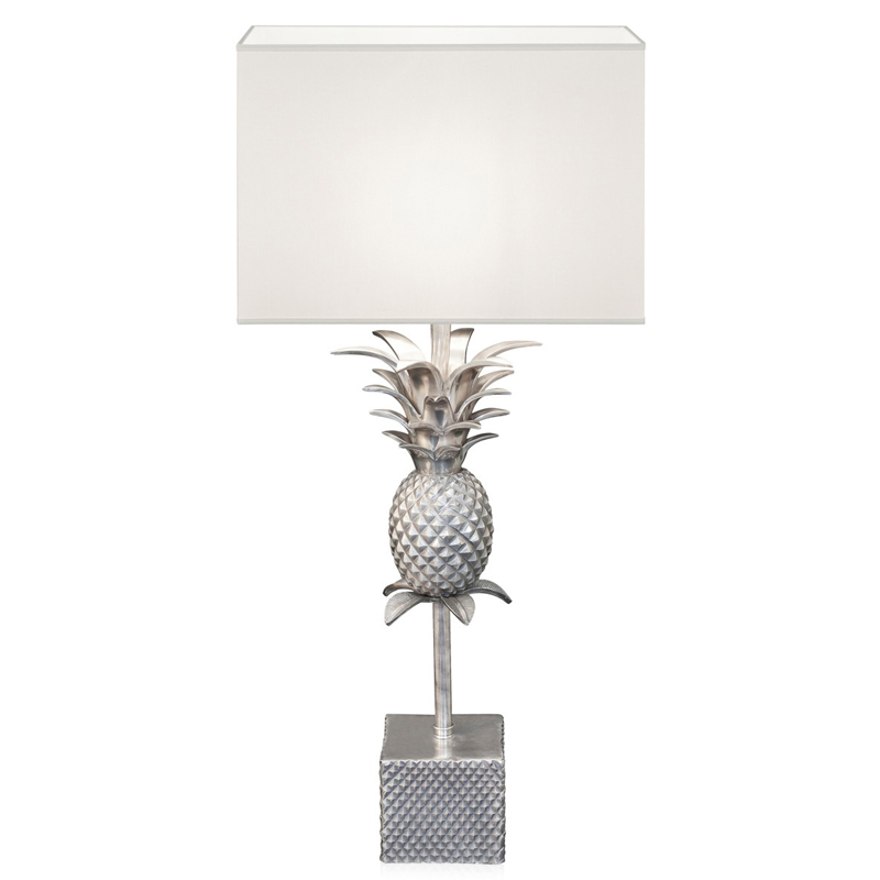 Настольная лампа LAMPTABLE PINEAPPLE STRAIGHT white Белый Серебряный в Новосибирске | Loft Concept 