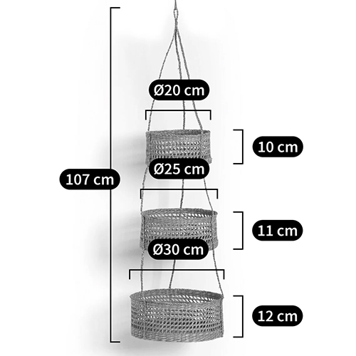 Подвесные плетеные корзины для цветов Musa Wicker Baskets в Новосибирске