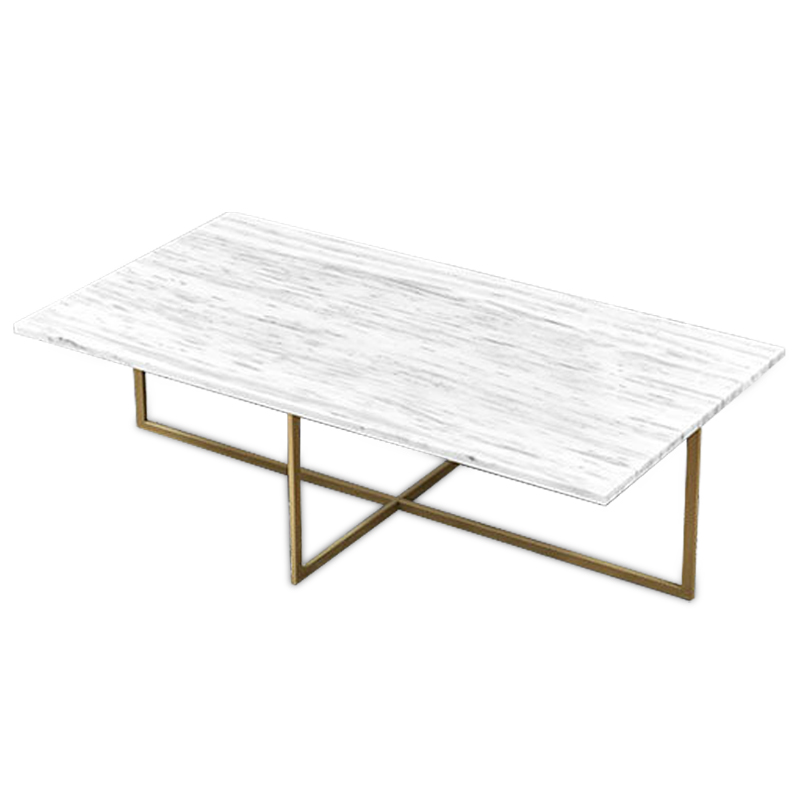 Кофейный стол Monson Coffee Table Белый Золотой в Новосибирске | Loft Concept 