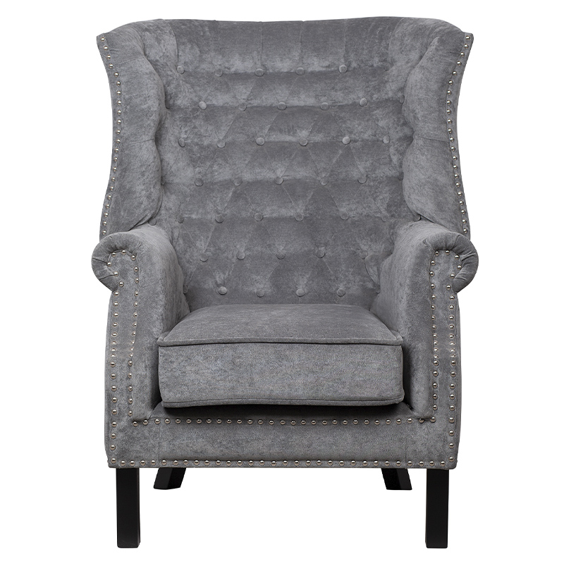 Кресло Charlie Armchair grey velour Серый в Новосибирске | Loft Concept 